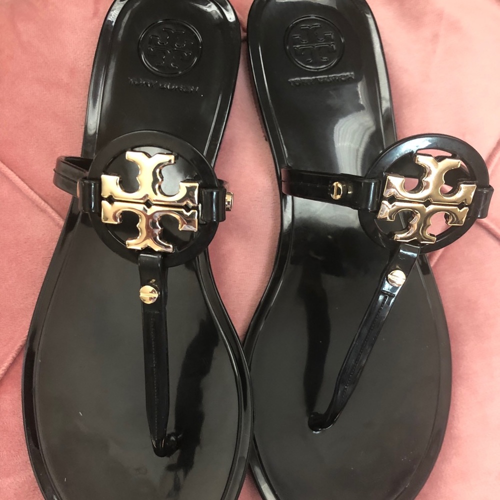 🆕Tory Burch Mini Miller Thong Sandal Black LOGO